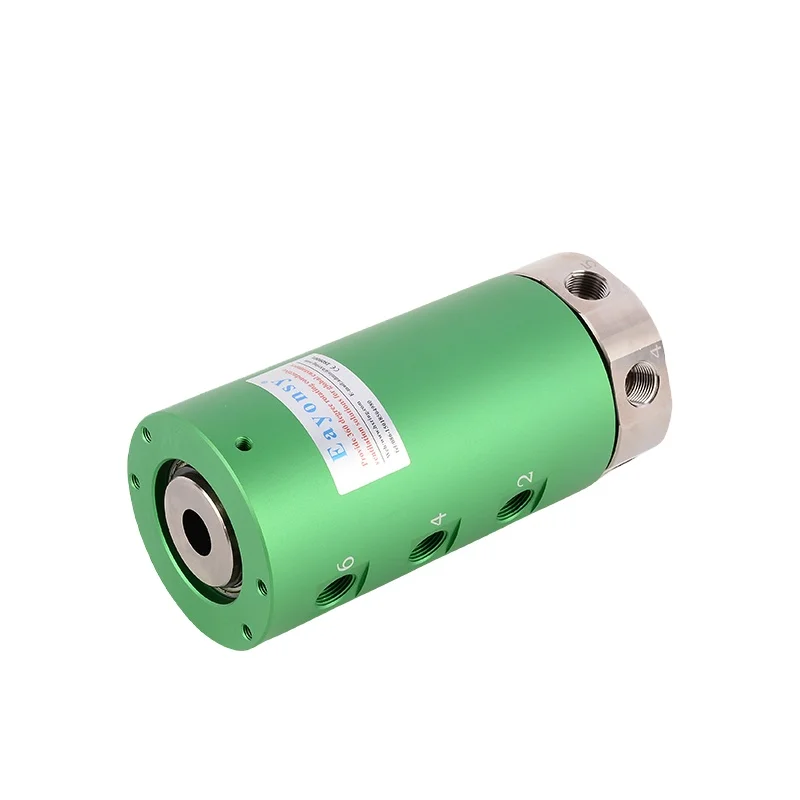 6 Passages Compressed Air Gas Flowing Slip Ring G3/8'' Interface Pipe Size 10~12MM Low Torque Aluminum Alloy Material