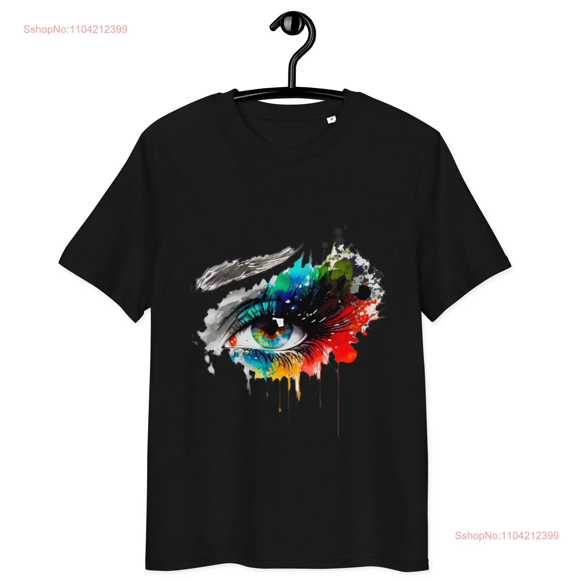 organic cotton t shirt colorseyess colorful eye elegant color long or short sleeves