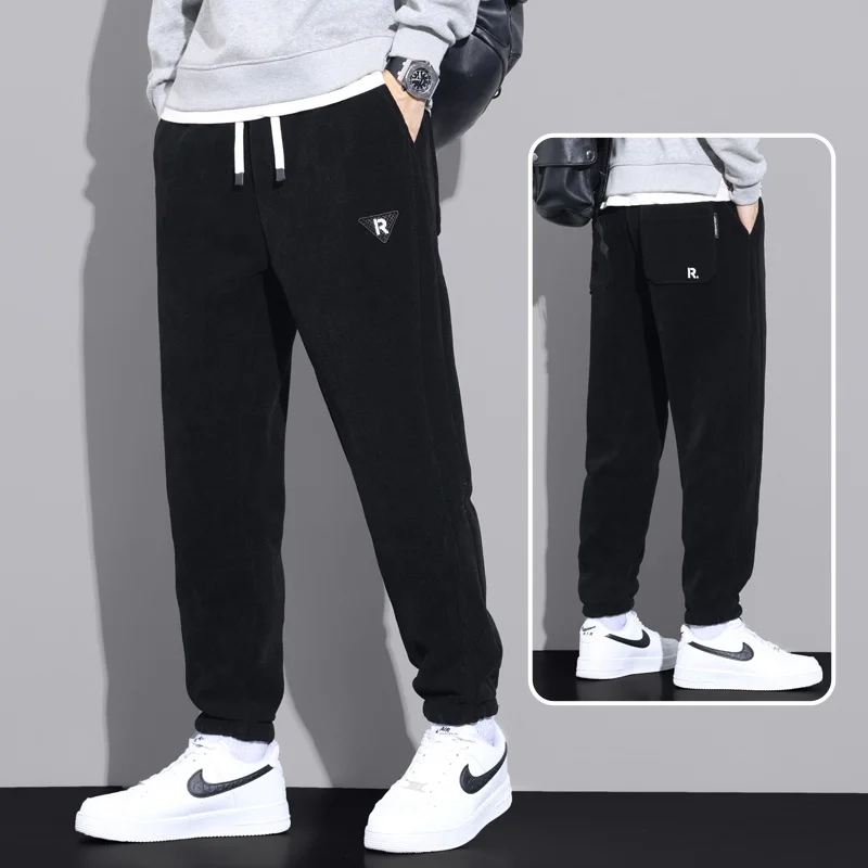 

Men's Work Pants Thiened Fce Lined Trousers Spring Autumn Winter Outdoor Wearable Cuffed Pants No Magnet No Iron Garments