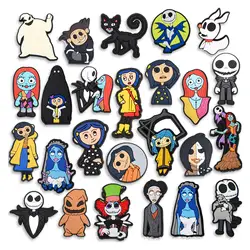 5-25pcs/SET Coraline & the Secret Door Cartoon Series for Shoe Charms Accessories DIY Decoration for Classic Clog Kids Gifts