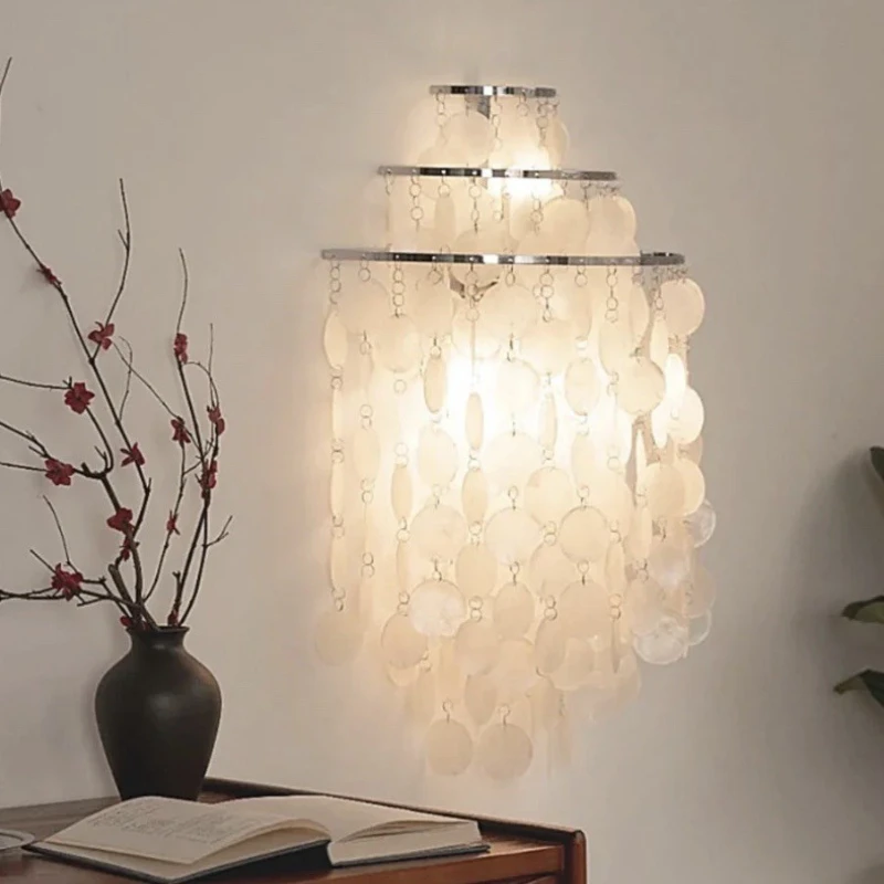

Bedroom bedside shell wall lamp warm modern minimalist