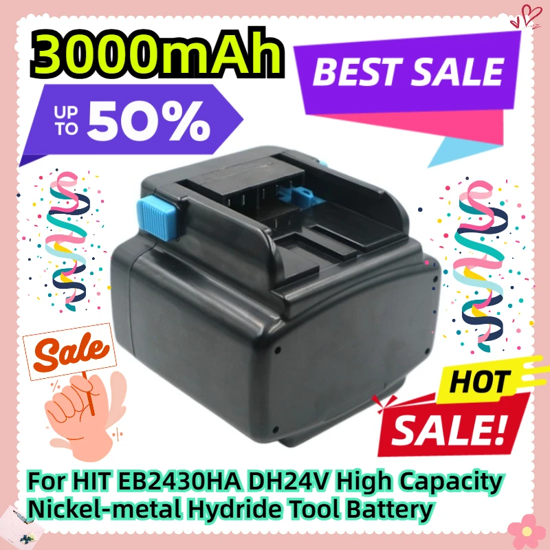 

For HIT 24V EB2430HA DH24V 3.0Ah High Capacity Nickel-metal Hydride, Tool Battery