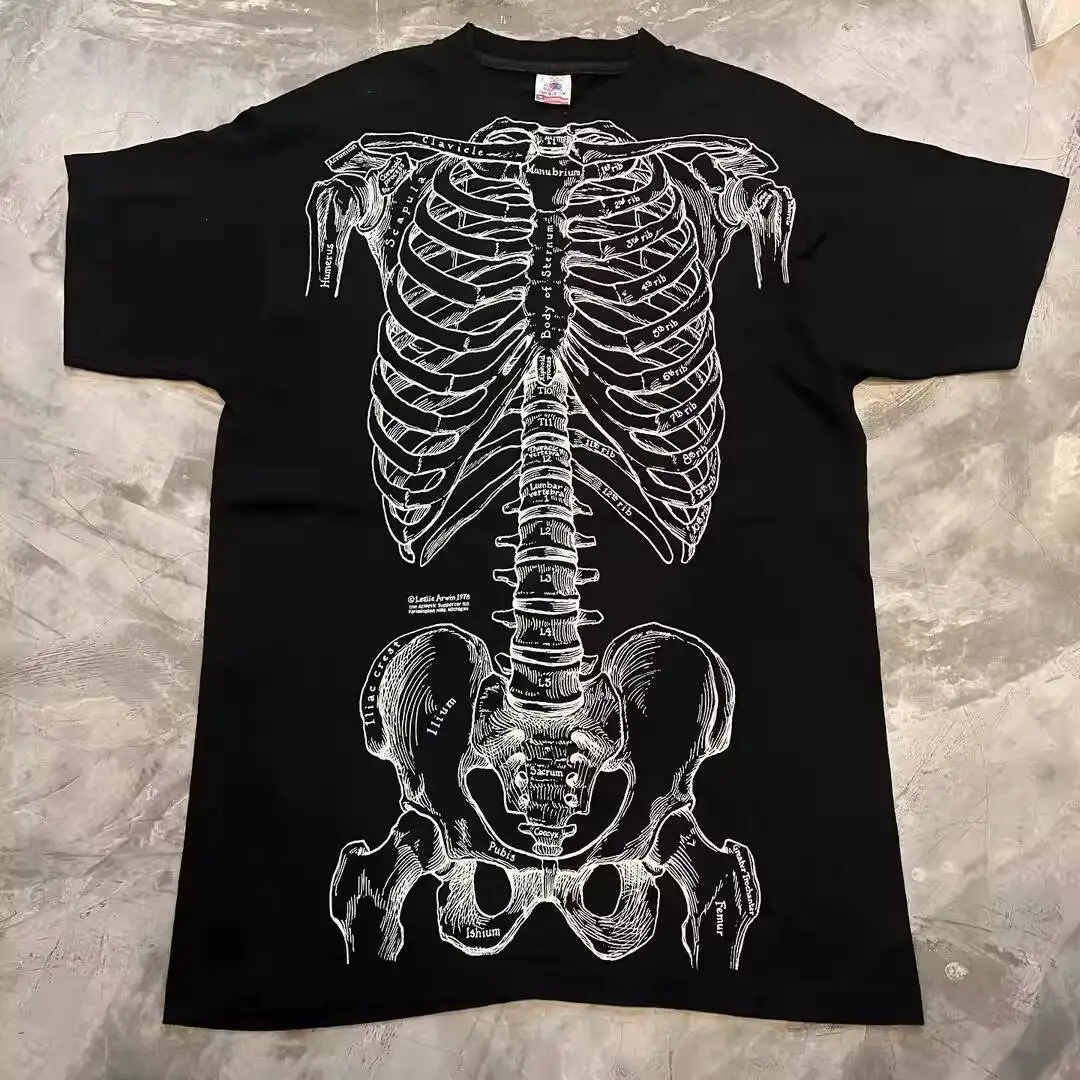 

Gothic Punk Unisex Retro Rock Short Sleeve T Shirt 2026 Spring Summer Nirvana Band Niche Heavyweight Direct Print Tee