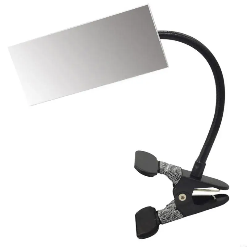 360 Degree Adjustable Rectangle/Round Clip On Mirror Flexible Makeup Mirror for Desk or Cubicle Safety and Security