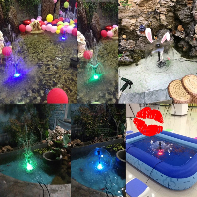 SOBO fish pond fountain pump fish tank with colored lights rockery pool oxygenated landscape landscaping submersible pump