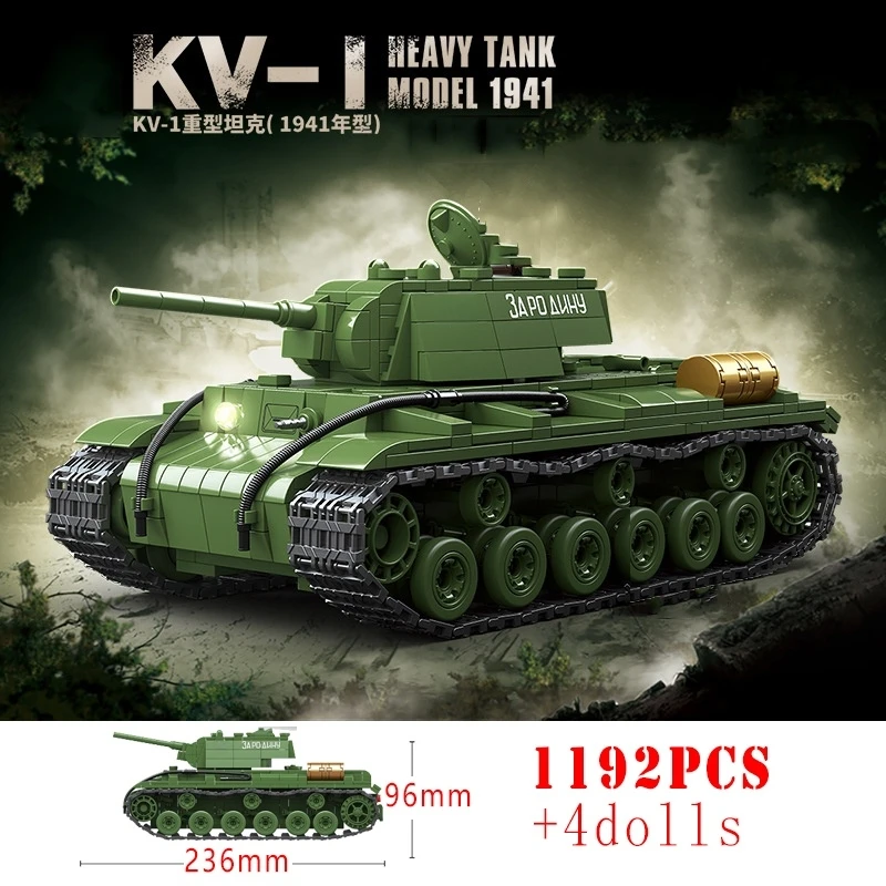  KV-1 Schwerer Panzer 1941 MOC Teile Bausteine Spielzeug Großes Panzermodell Bausatz MOC Ziegelstein-Modellbausatz Geburtstagsgeschenk