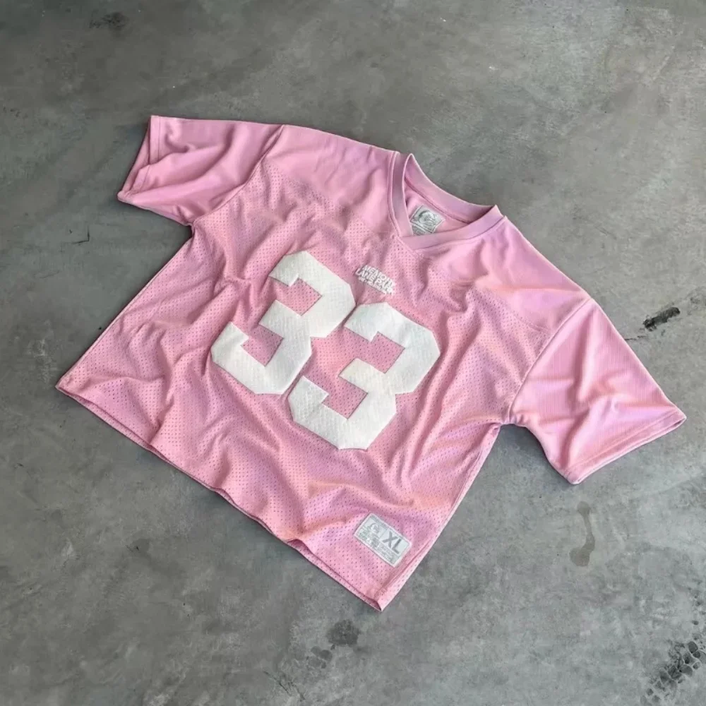 Retro Jersey  Breathable Mesh T Shirt Men Women Street College Sports Wear Oversized Unisex Football Dry Quickly T-Shirt