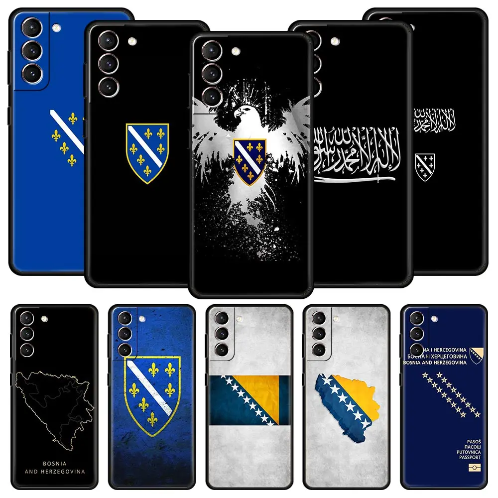 Phone Case For Samsung Galaxy S24 S23 Ultra S22 S21 S20 FE 5G S10 S10E S9 Plus S8 Soft Cover Bosnia and Herzegovina Passport