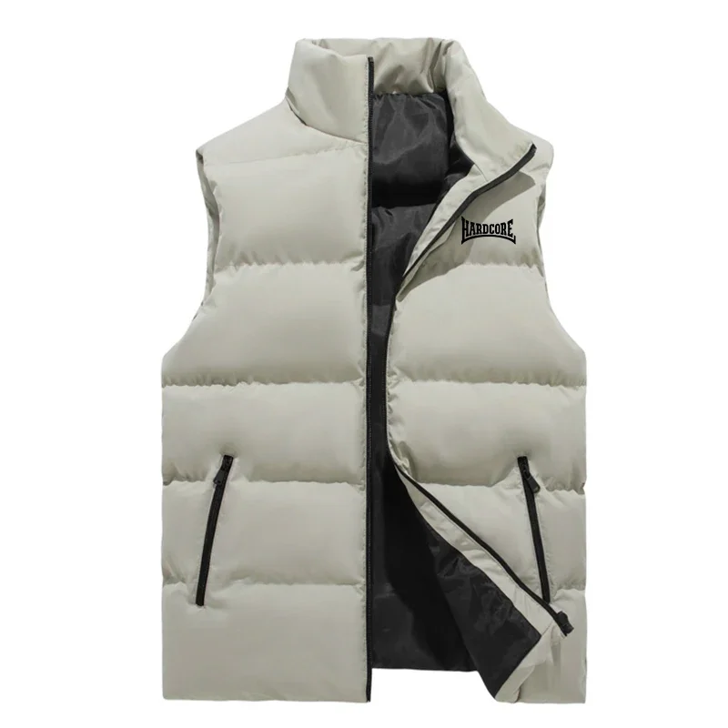 Frühling Herbst Neue Männer hochwertige Modische Große größe weste Wärme Tank Top Ärmel Stehkragen Weste Baumwolle Jacke