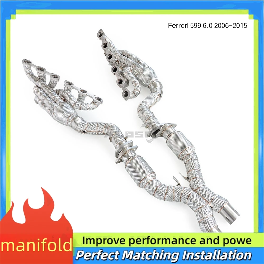 

Высокопроизводительный коллектор выпускного коллектора для Ferrari 599 6.0 2006-2015, спортивный катализатор из нержавеющей стали для гонок и выступлений