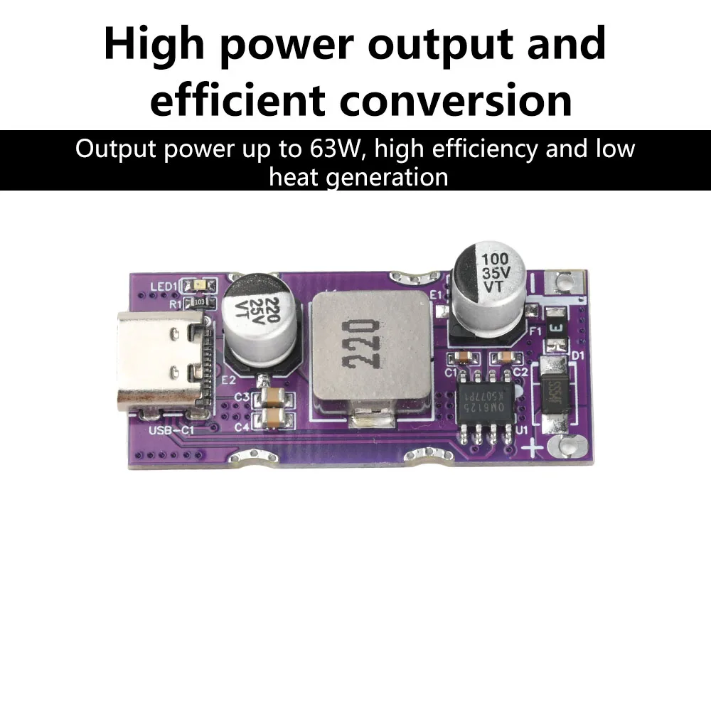 Módulo de carga súper rápida DC 9-31V PD6 3W PD 3,1 QC2.0/3,0 SCP protocolo completo módulo de carga rápida compatible con interfaz tipo C