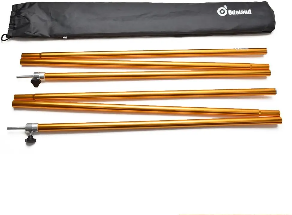 

Adjustable Telescoping Aluminum Tarp And Tent Poles Set Of 2 - Collapsible Lightweight For Camping, Backpacking, Hammocks, Sun