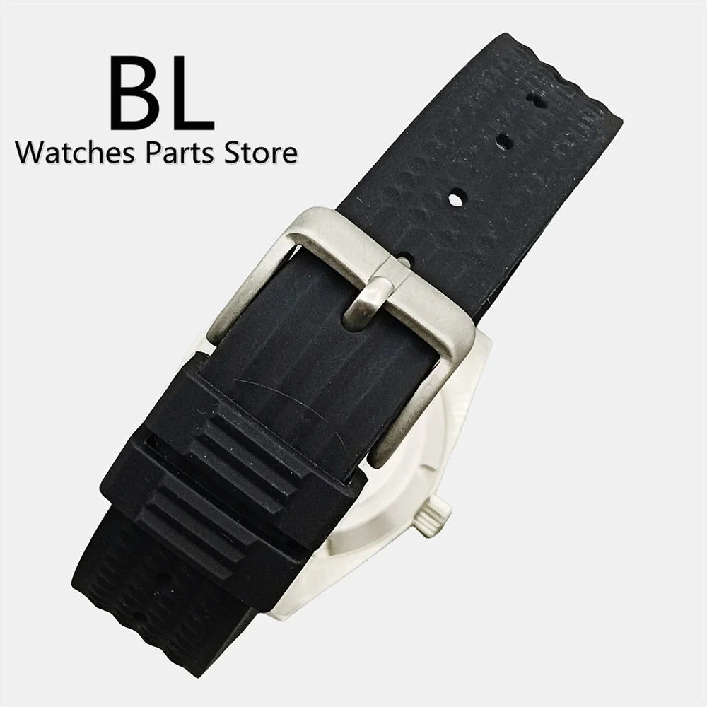 BLIGER 38mm Pilot Watch For Men NH35A PT5000 Movement Square Case Sapphire Glass Black Dial C3 Luminous Rubber Strap Waterproof