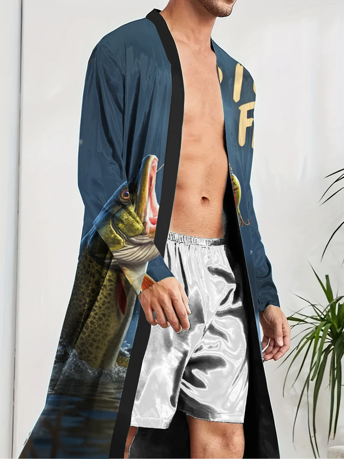 

1pcs Men's Robes 2026 Spring/Summer Robes Breathable robe 3D Printed Funny pajamas Sleepwear Bathrobe men Graphic