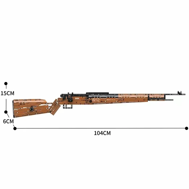 1028PCS Military WW2 Weapons Tech Gun Germany Kar 98K Army Rifle
