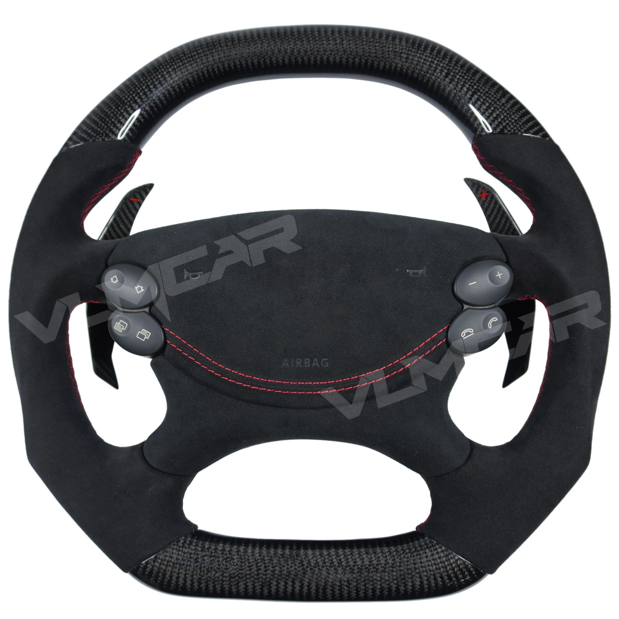 

Private Custom Wood Grain Carbon Fiber Steering Wheel for Mercedes Benz CLS W219/glossy Carbon & Suede(Alcantara)
