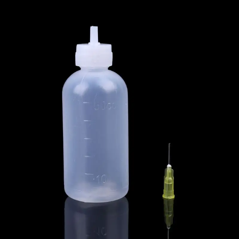 1pc 50ml Clear Liquid Bottle For Rosin Solder Paste With 1 Needle New Drop Shipping