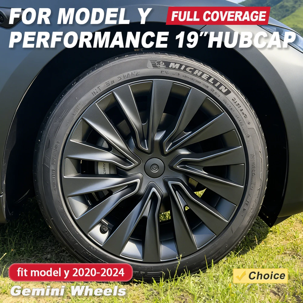 

Комплект из 4 колпаков для Tesla Model Y, 19 дюймов, Gemini, сменные колпаки на колеса, аксессуары для полного обвеса автомобиля, 2024