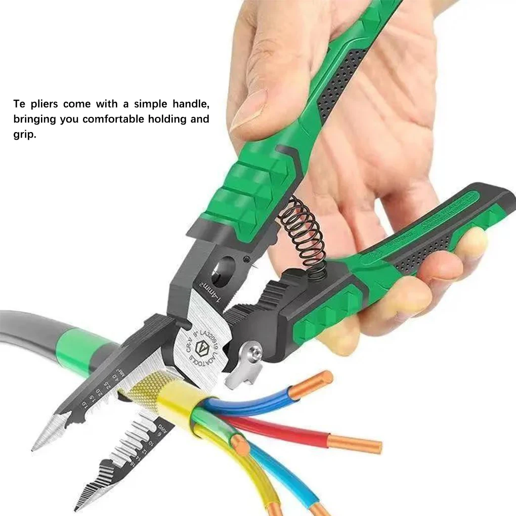 

9 in 1 Multi-function Electrician Pliers Needle Nose Wire Stripping Pliers Cable Pliers Crimping Terminal 9 inch Cable Cutters