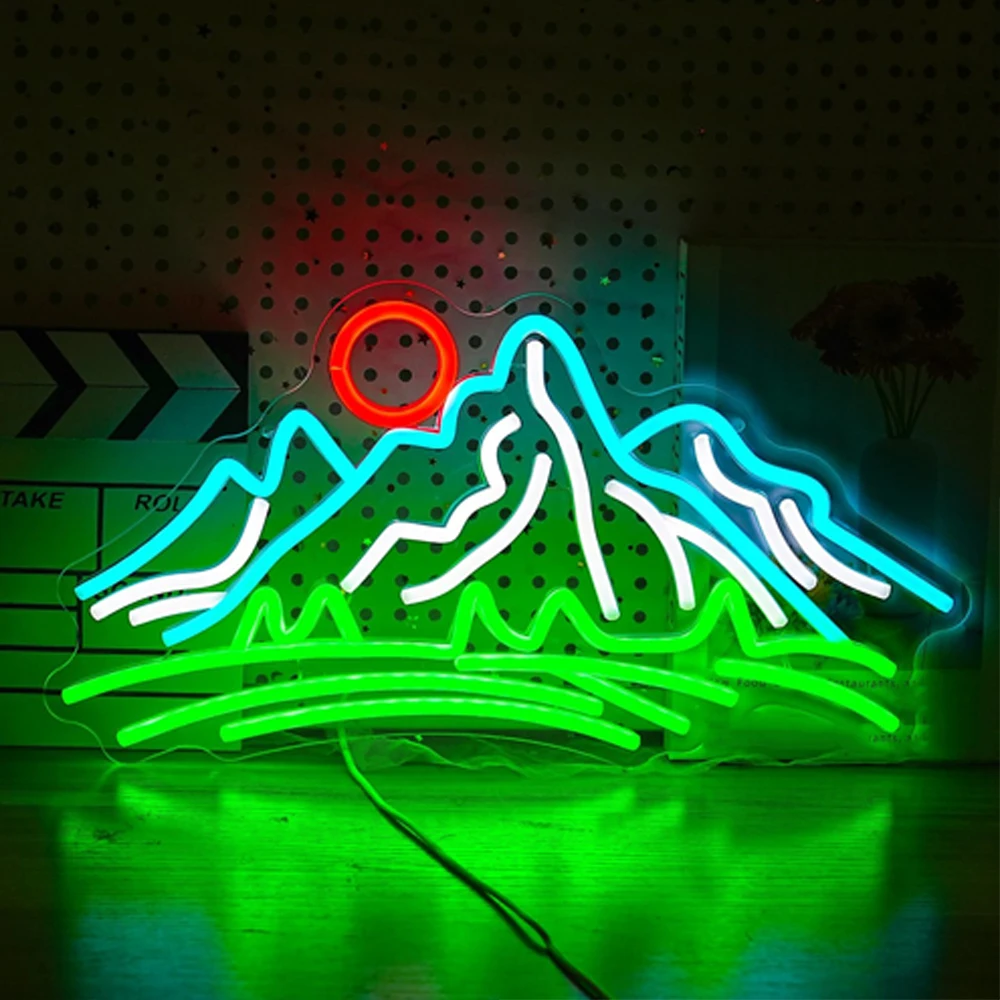 Sunrise Sunset Neon Led Sign For Wall Decor USB Acrylic Room Decoration Dimmable For Home Party Bar Children's Room Glowing Lamp