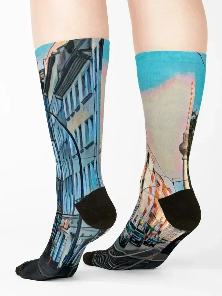 ถุงเท้าลายพิมพ์ลายปีใหม่สีสันสดใสสำหรับผู้หญิงและผู้ชาย รุ่น Berlin Streets Socks Lots