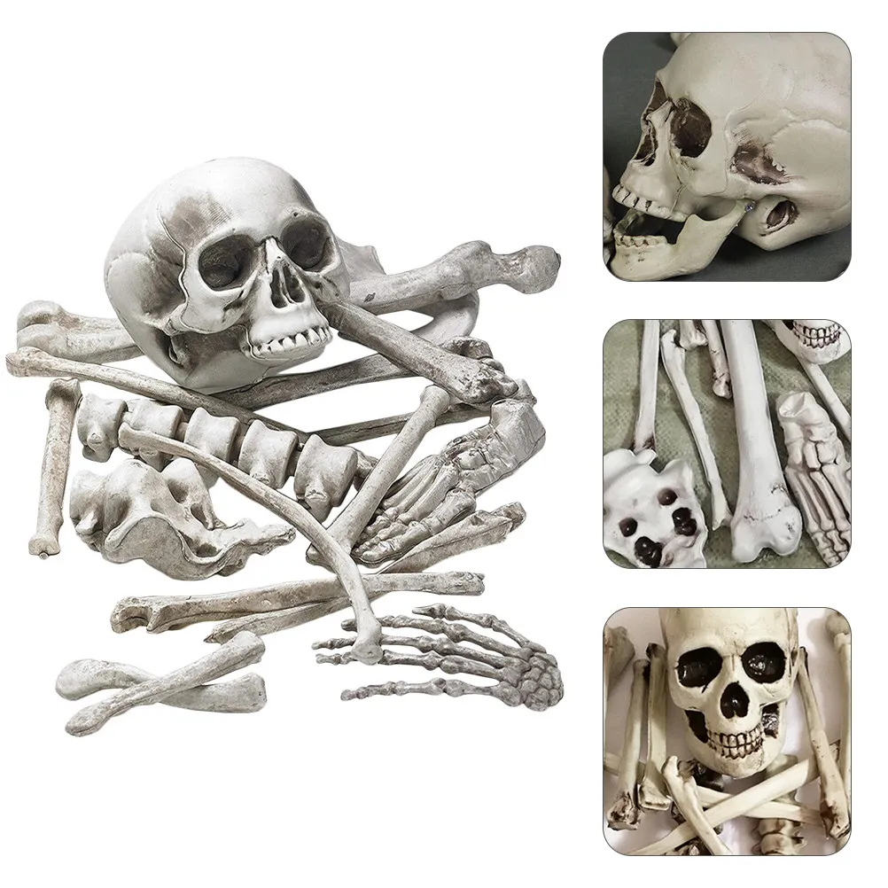 

1Pack High Quality Plastic Bones and Humans Skull Halloween Decoration Haunted House Party Supplies Halloween Supplies