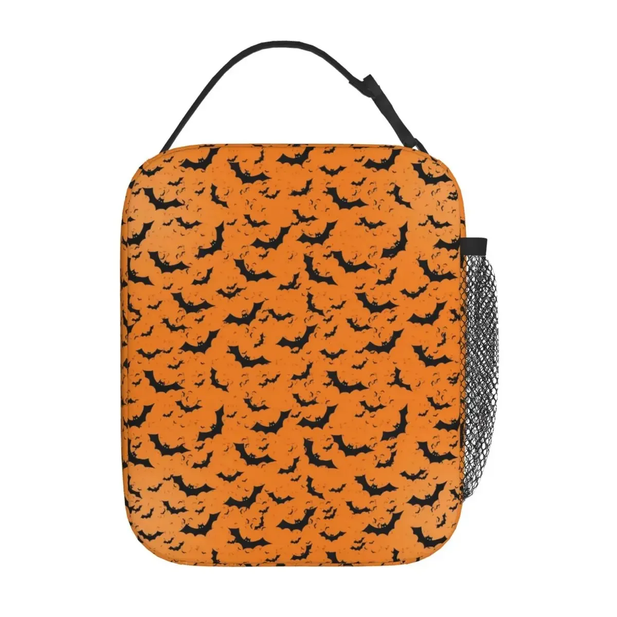 Halloween Bat Lunch Bag For Girls Orange And Black Lunch Box School Portable Thermal Lunch Bags Oxford Designer Cooler Bag