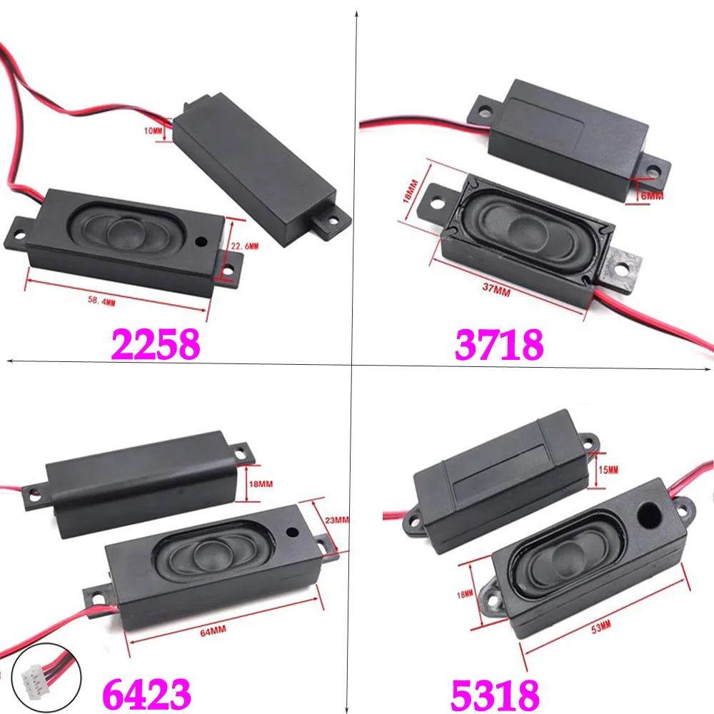 

1Pair LCD Monitor/TV Speaker Connector Horn 8R 2W 1853 1635 2364 Loud speaker 3718 5318 6423 2258 thickness 18MM