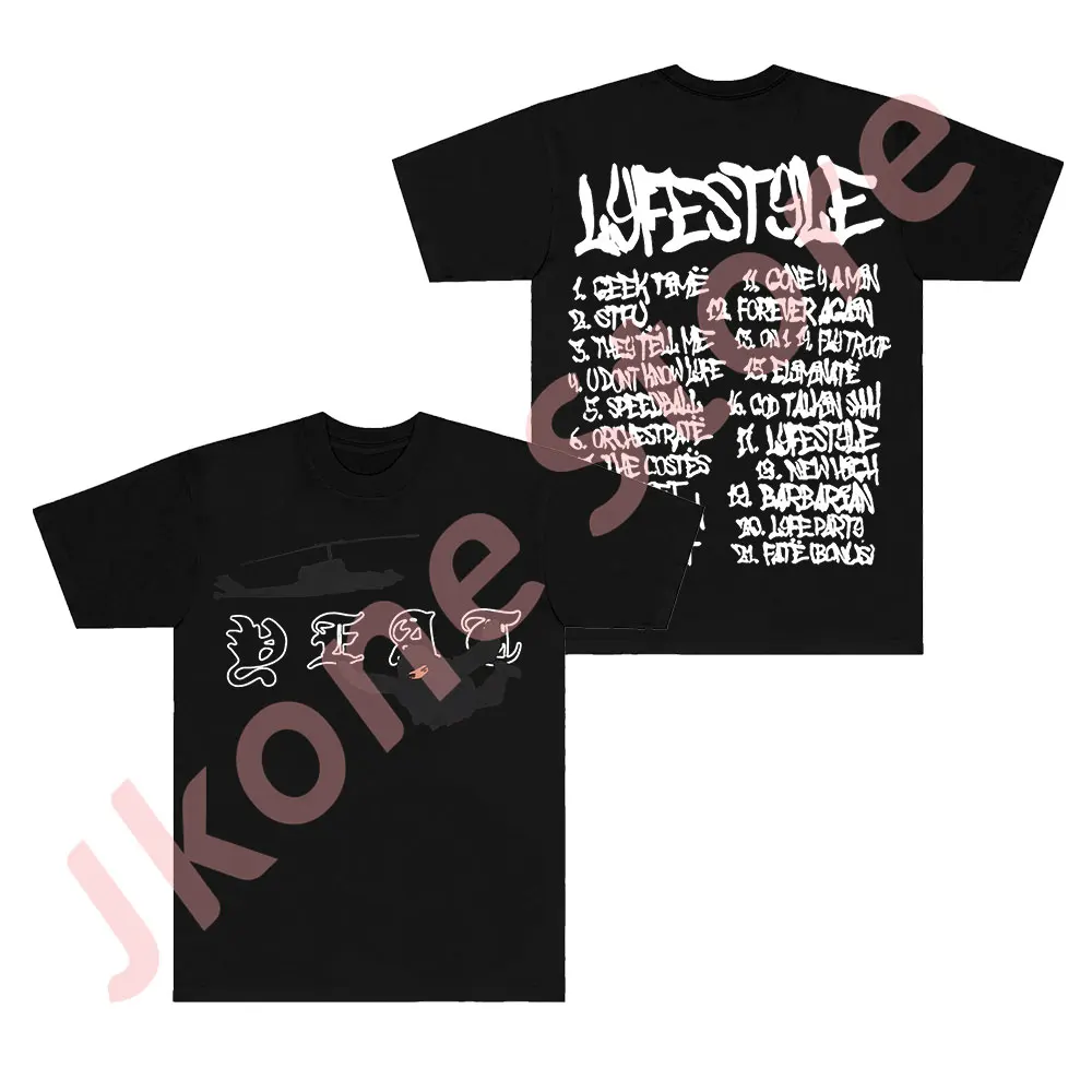 Yeat Lyfestyle Tracklist T-Shirts 2093 Tour Merch Tee Women Men Fashion Casual HipHop Style Short Sleeve