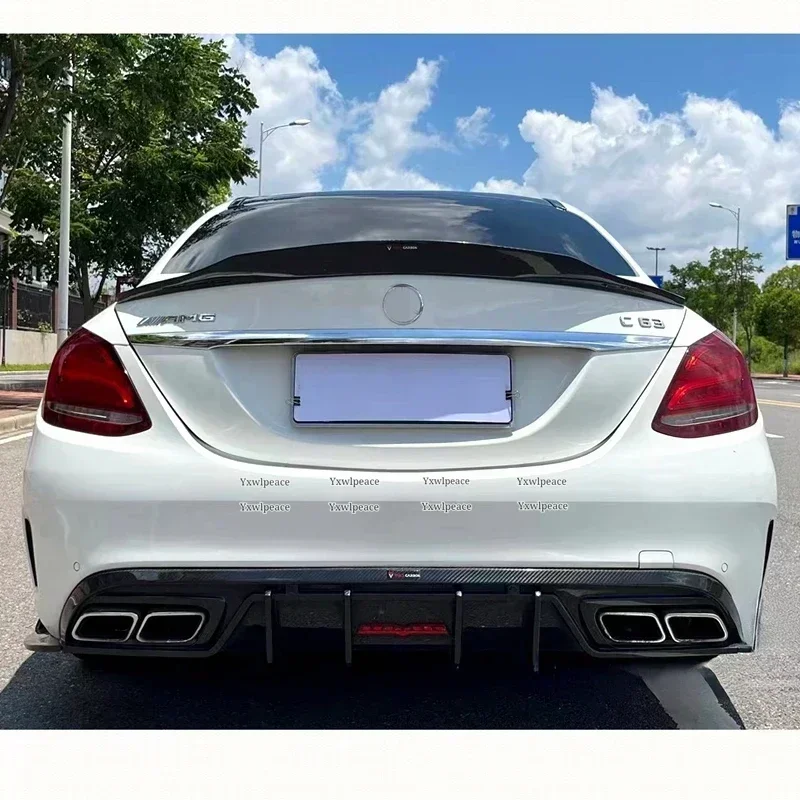 PSM Style ABS Plastic Rear Trunk Lip Spoiler Wing For Benz C Class Sedan 4-Door W205 C63 AM G C180 C200 C260 C300 2014-2019