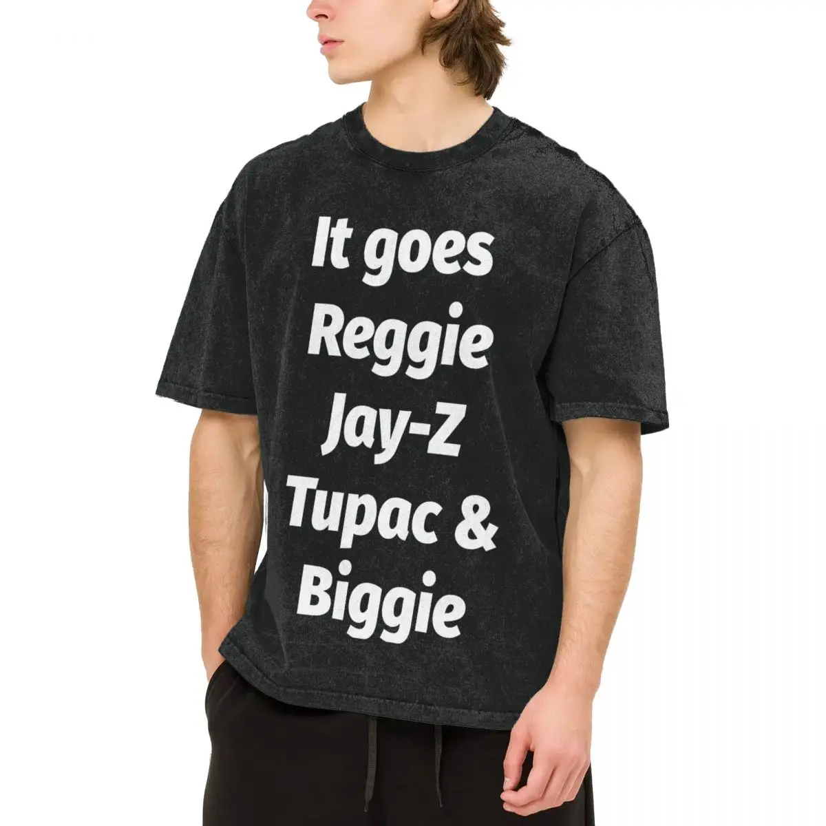 Забавная мужская футболка It Goes Reggie Jay-z Tupac And Biggie, винтажная стирка, блузка с процессом горячей живописи