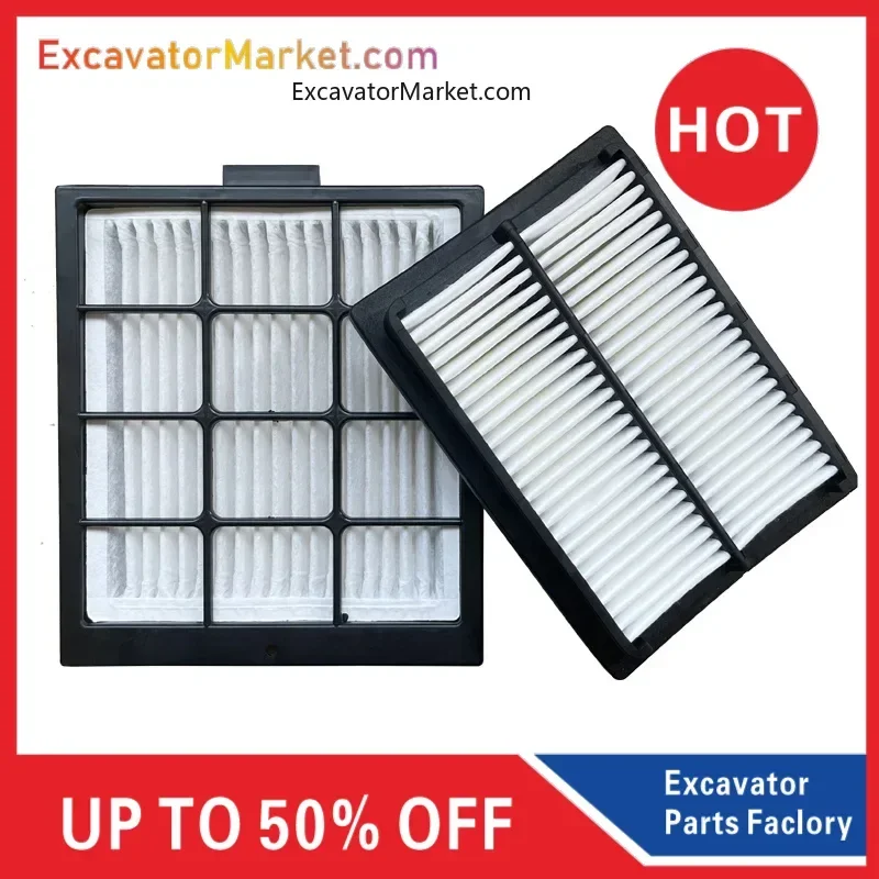 For Excavator Longgong LG150 215 220 225 245 6225E 6365 Built-in External Air Conditioning Filter Filter Mesh High Quality