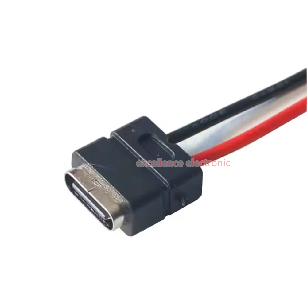 1-10Pcs Type C 2 Pin Waterproof Female USB C Socket Port With Screw Hole Fast Charge Charging Interface USB Connector with cable