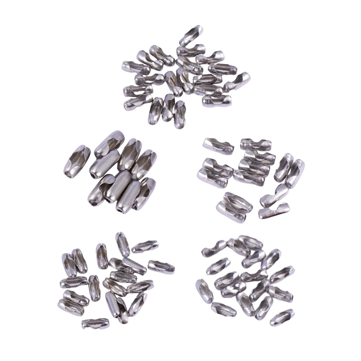 

100pcs Metal Belt Buckle Bead Chain Connector Clasps Stainless Steel 15mm 2mm 24mm 30mm 40mm Necklace Craft Jewelry