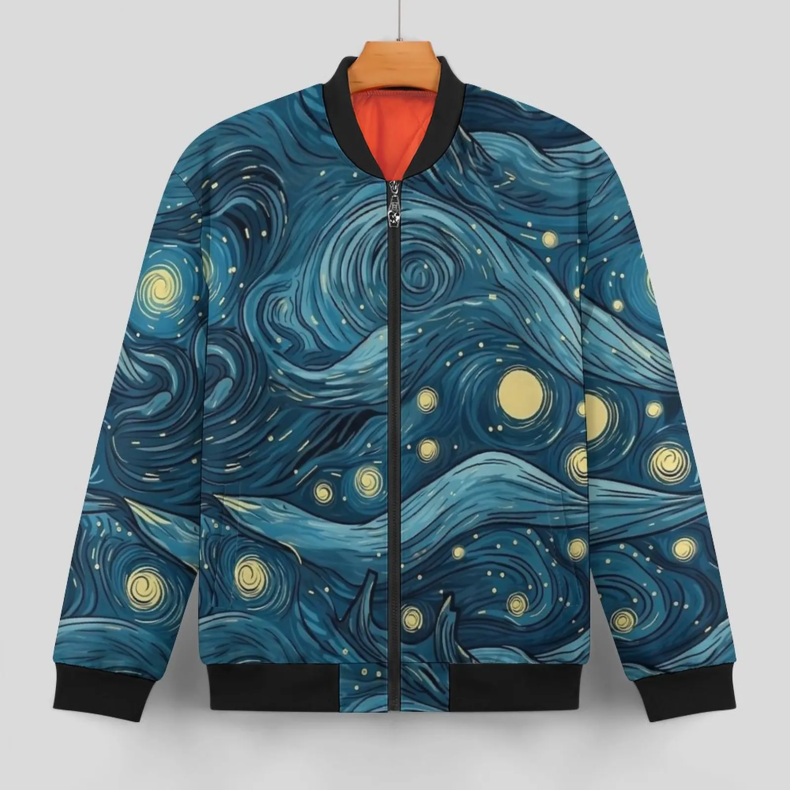 Abstract Van Gogh Style Jackets  Hooded Autumn Coats Man Cool Casual Jacket Design Loose Oversized Windbreak Gift Idea