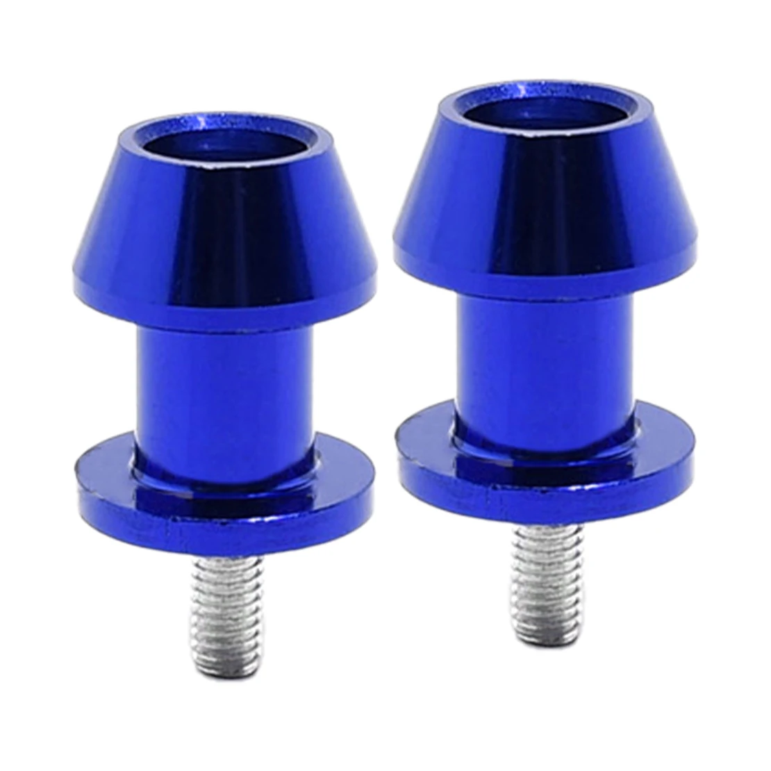 2pcs Blue M8 Universal Motorcycle Motorbike Racing Adapter Holder Swingarm Coil Slider Mount Stand Screw Aluminum Alloy