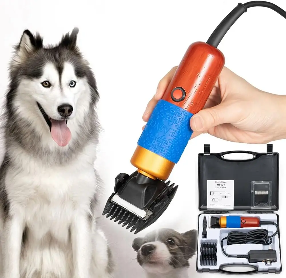 

200W Electric Animal Clippers with 2 Blades for Dogs, Cats, Goats, and More - Lightweight & Portable Grooming Tool