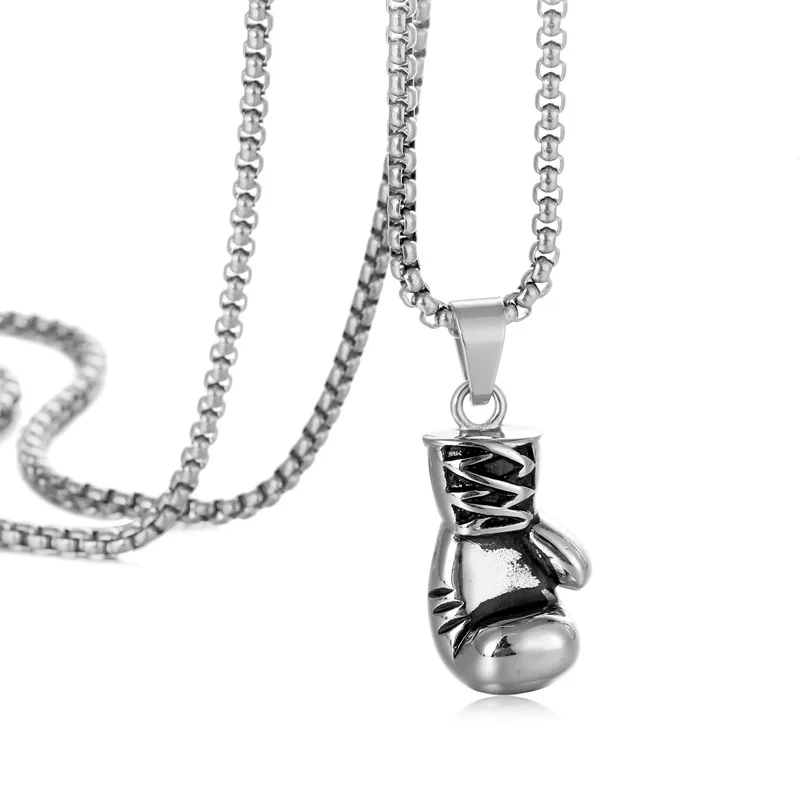 

Fashion Boxing Gloves Pendant Stainless Steel Necklace Men's Sports And Leisure Jewelry Hip-Hop Necklace Street Style Jewelry