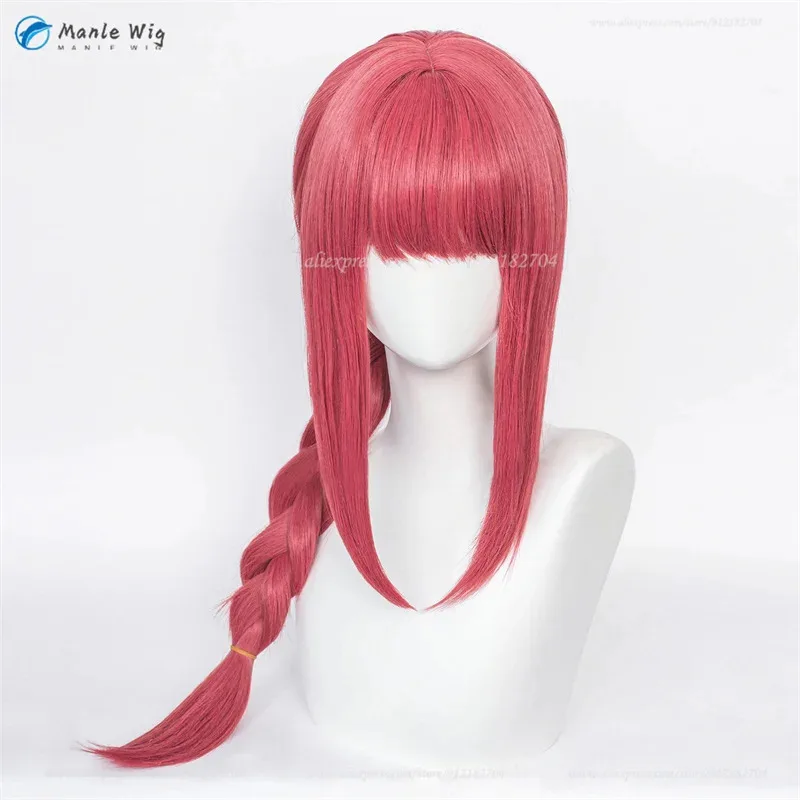 

2025 70cm Long Rose Braids Makima Anime Cosplay Heat Resistant Synthetic Hair Halloween Women Wigs + Wig