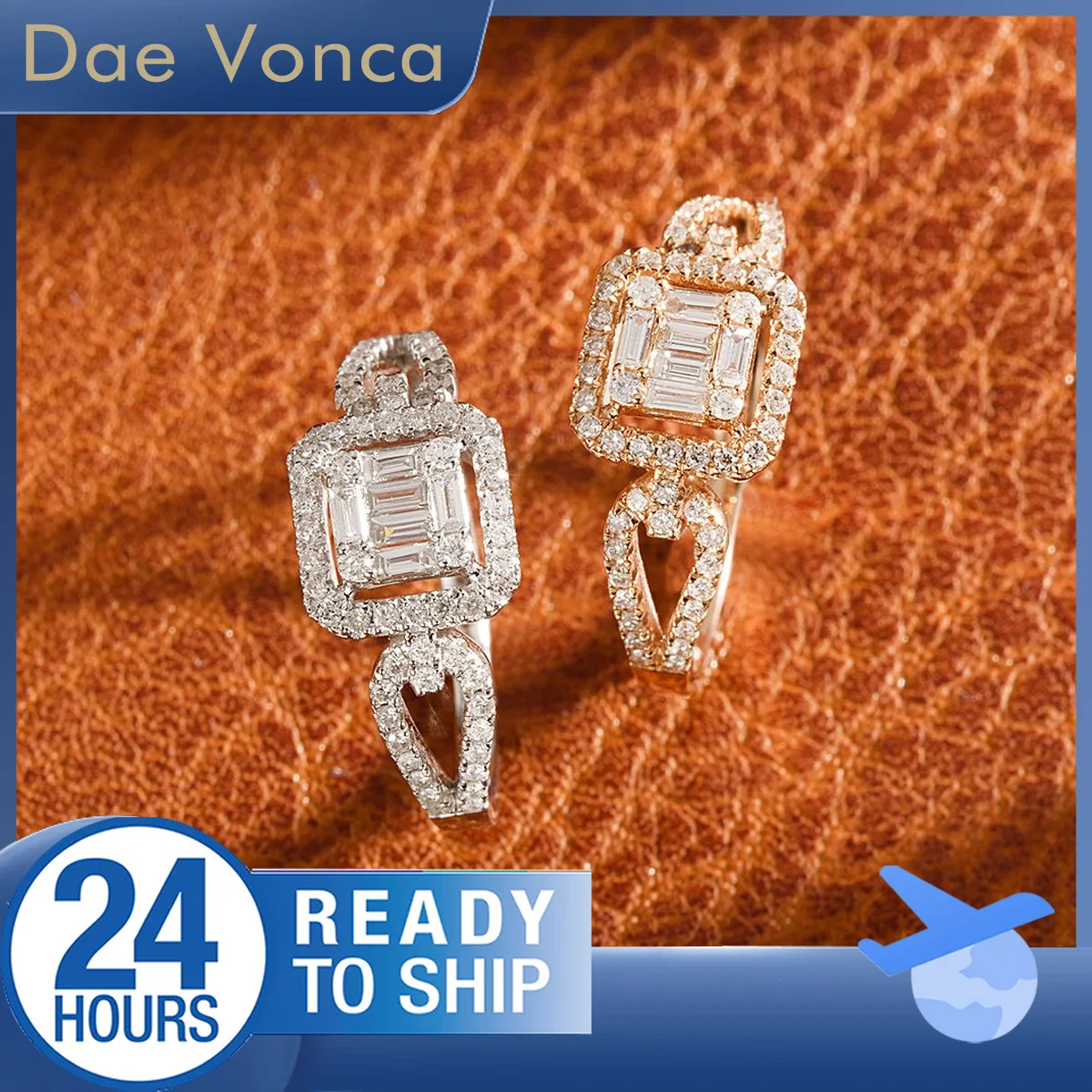 

Обручальное кольцо с натуральным бриллиантом в форме кубика сахара, кольцо из белого/розового золота 18 карат, багет и круглое кольцо с натуральным бриллиантом для женщин