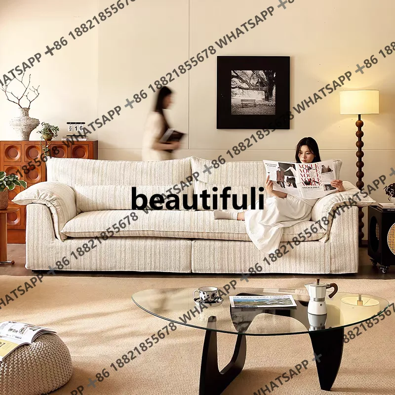 Fabric can be fully disassembled and washed French lazy wind advanced French simple sofa