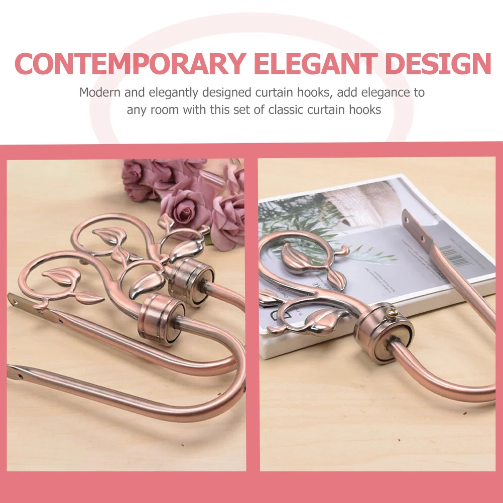 

1 Pair Decorative Curtain Hooks Premium Alloy Rust-Resistant Drapery Holders For Living Room Bedroom Curtains Wall Mount