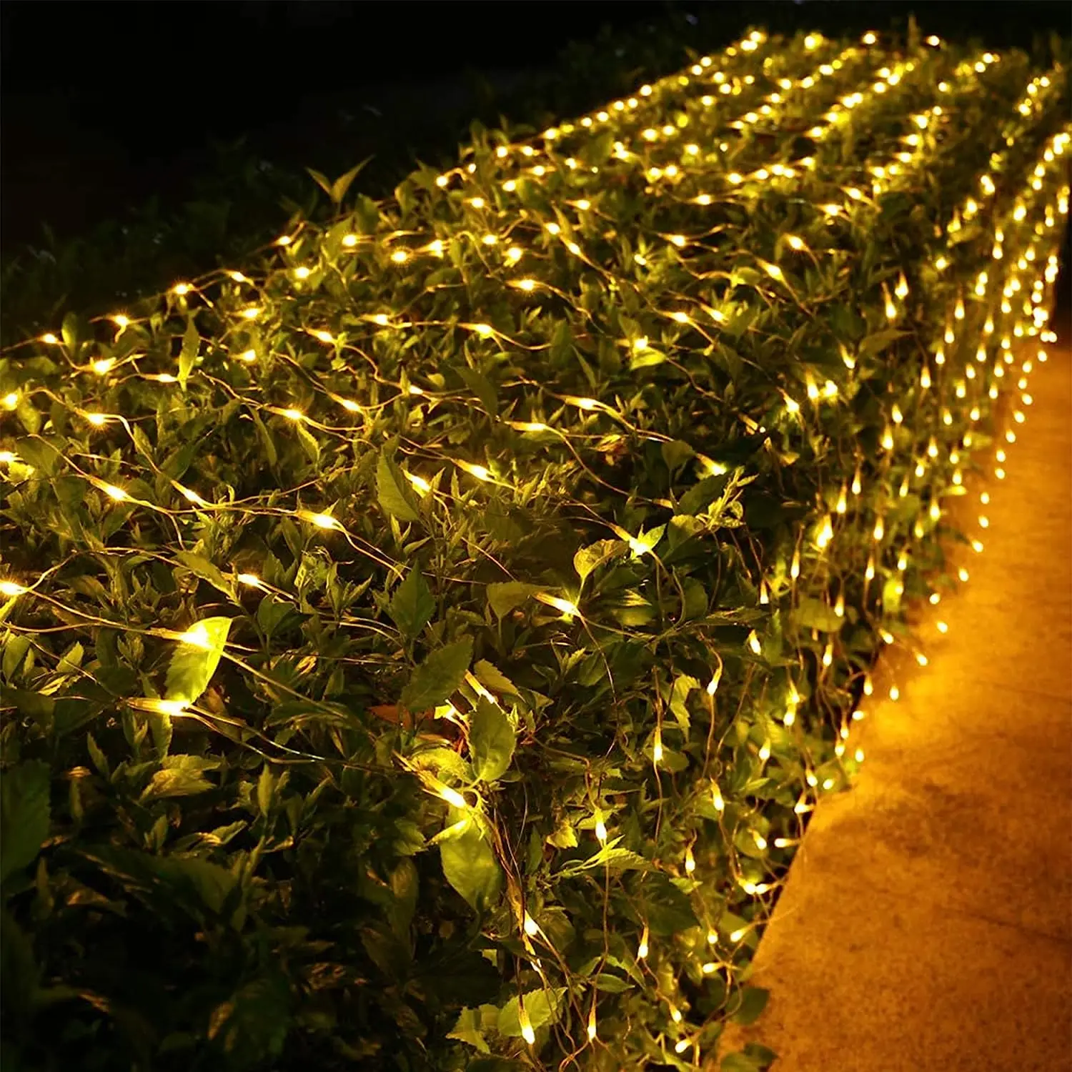 Imagem -02 - Luzes Solares Decoração de Jardim ao ar Livre 3m x 2m Cortina de Malha Fada Luz Impermeável Guirlanda Natal Decorações de Casamento com Controle Remoto