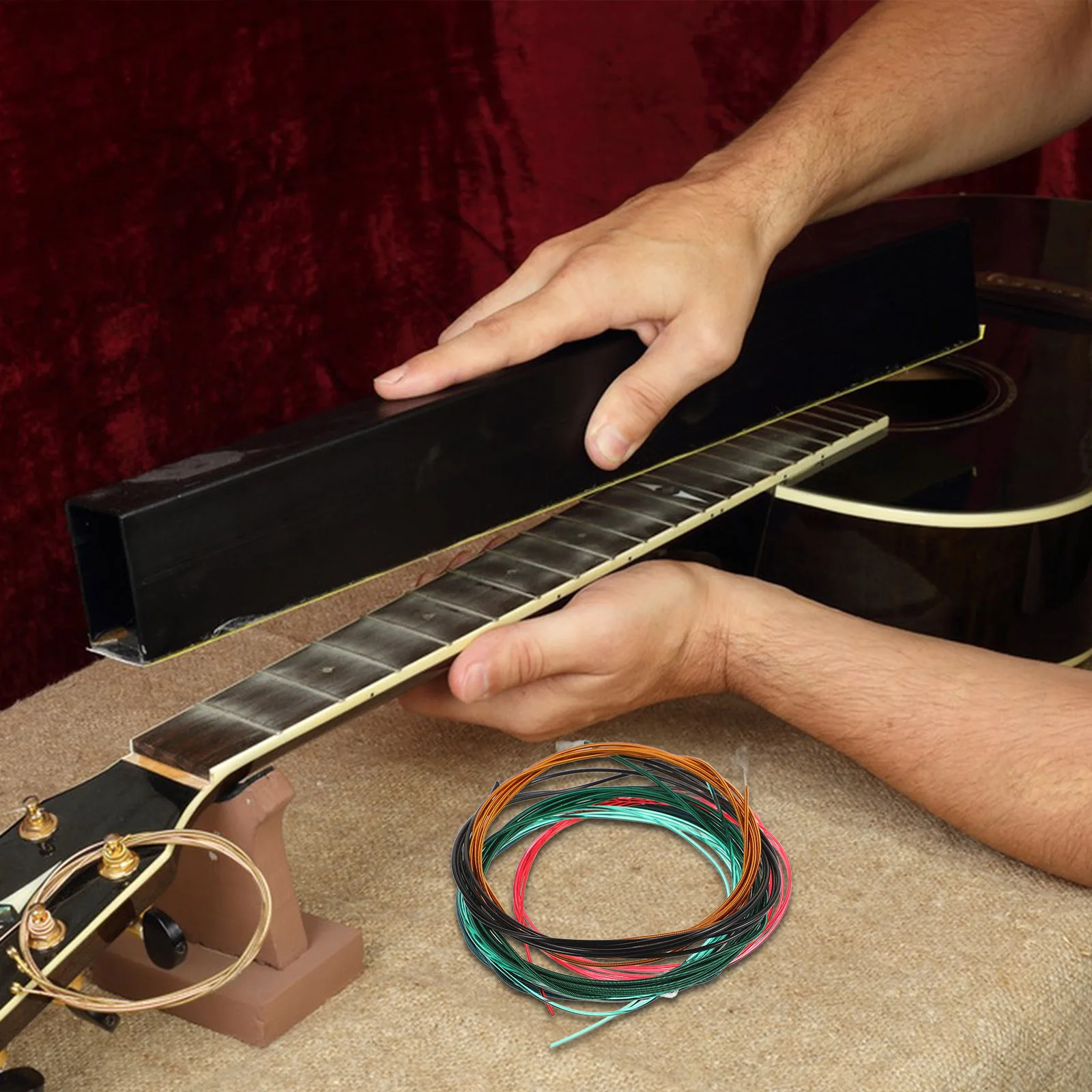 

1 Set Colorful Replacement For Classical Sturdy Aluminum Alloy Brass Easy Installation Accessories Strings Guitar Supply Strings