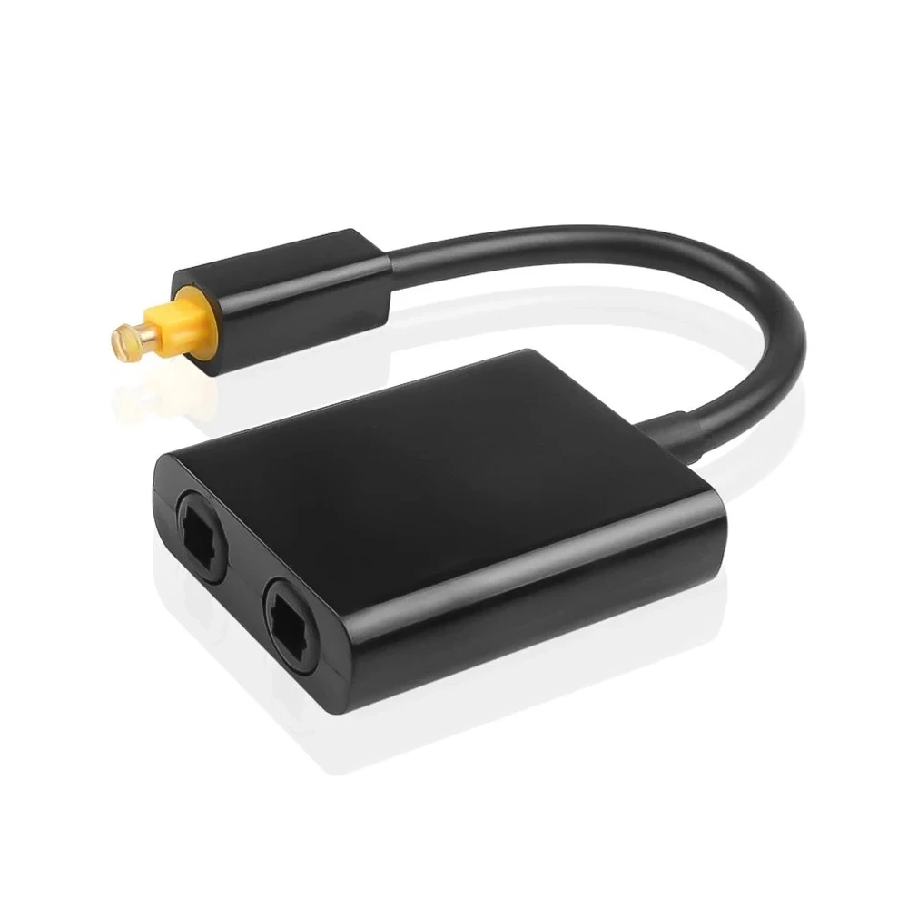 Toslink Audio Splitter Adapter Digital 1 Input 2 Output SPDIF Optical Fiber Optical Cable Splitter Hub for DVD Optic Converter