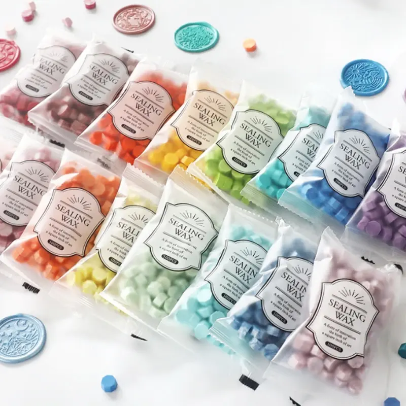 100 Stuks Macaron Kleur Afdichting Was Multicolor Lakzegel Kralen Diy Liefhebbers Ambachtelijke Bruiloft Uitnodiging Envelop Geschenkverpakking