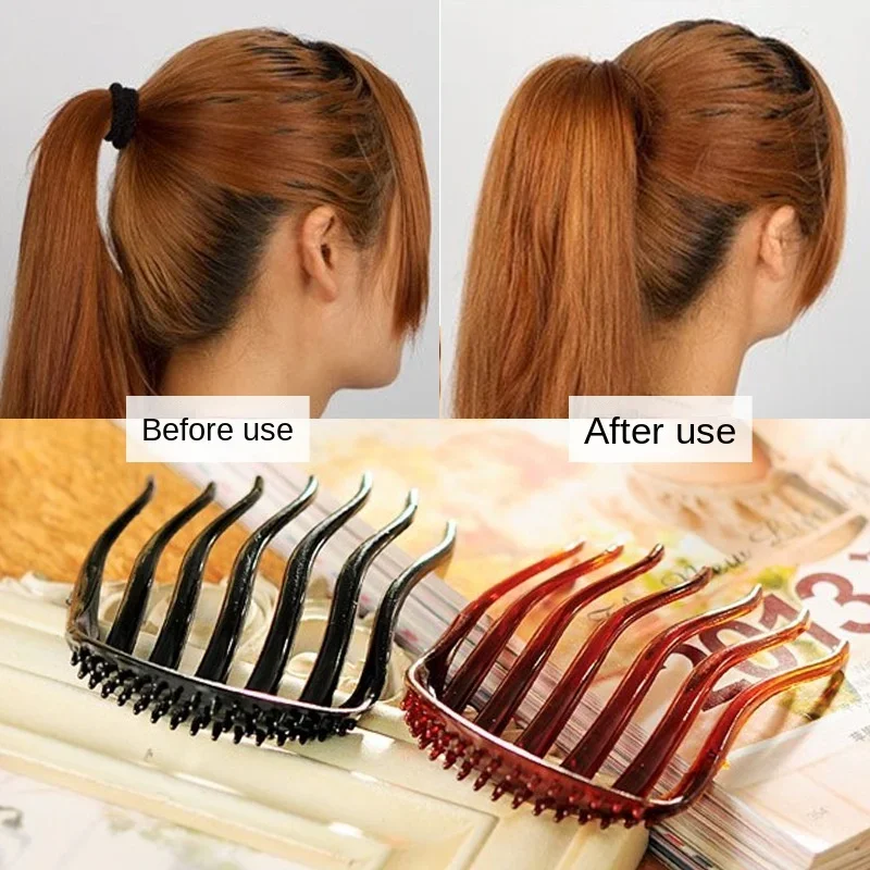 Fluffy Hair Comb Clip Plastic Women fluffy Rod Bun Hair Clips Insert Hairpin Ponytail Holder Hair Accessories Hair Styling Tools