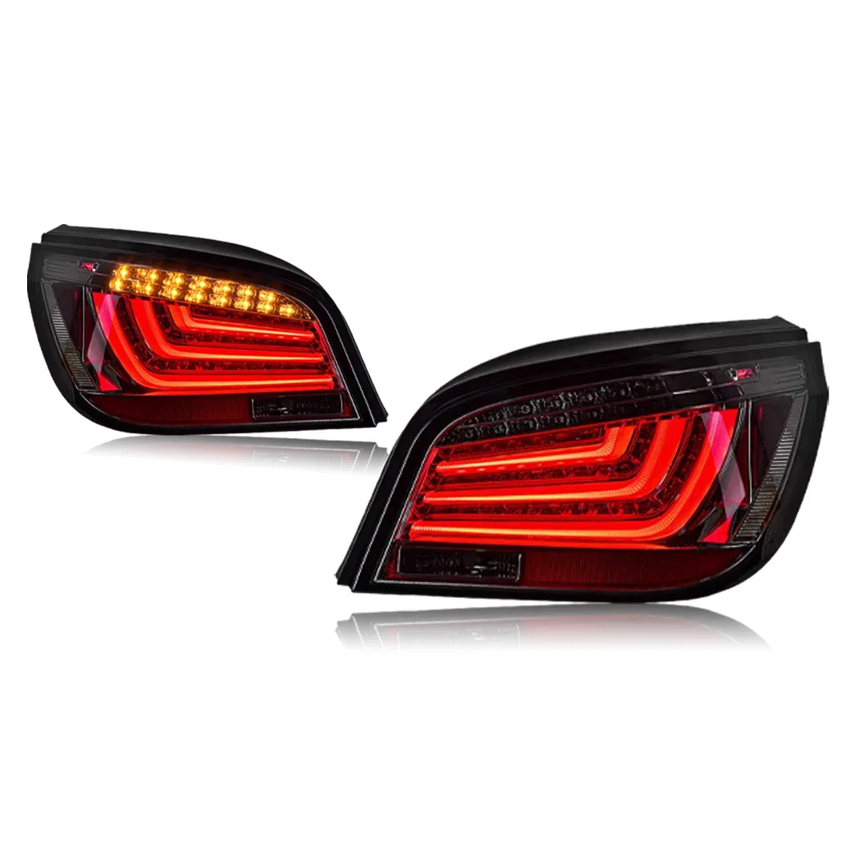 نوع سيارة أضواء خلفية لسيارات BMW 5 سلسلة E60 الضوء الخلفي 2003-2009 LED LED Projetor الذيل مصباح النهار تشغيل ضوء اكسسوارات السيارات