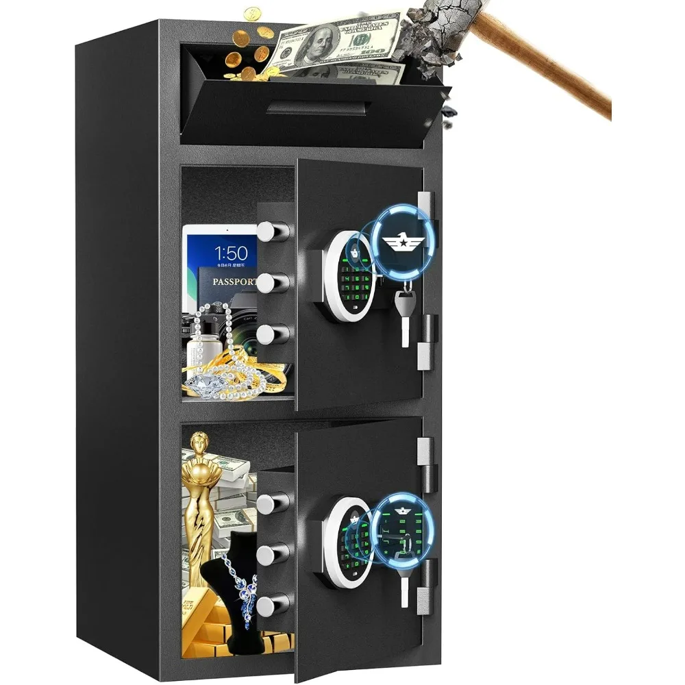 آمن، 6.5 شبل كبير جدًا، آمن للمنزل، مقاوم للحريق، صندوق إيداع مع فتحة قطرة، خزائن متدلية للأعمال، صندوق أموال كبير مع