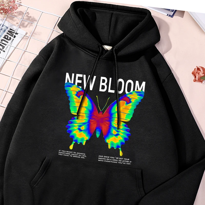 

New Butterfly Printed Hoodie Women'S Soft Comfortable Hoody Fashion Versatile Breathable Sweatshirt Autumn Warm Fleece Clothes